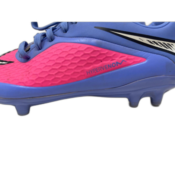 Nike JR Hypervenom Phelon Youth Soccer Cleats Size 7 Womens Blue Pink 599062 641 - Picture 8 of 10